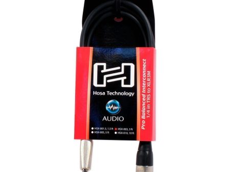 (2) Hosa HSX-003 3 Foot Rean 1 4  TRS To XLR 3 Pin Male Balanced Cable (pair) Online