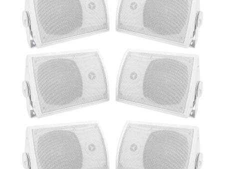 (6) Rockville HP5S-8 5.25  Outdoor Indoor Home Theater Speakers+Swivel Brackets Online Sale