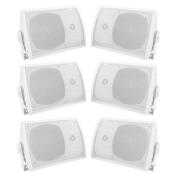 (6) Rockville HP5S-8 5.25  Outdoor Indoor Home Theater Speakers+Swivel Brackets Online Sale