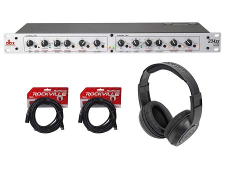 DBX 234XS Rack Stereo 2 3 4-Way Crossover Sound Processor+Cables+Headphones Supply