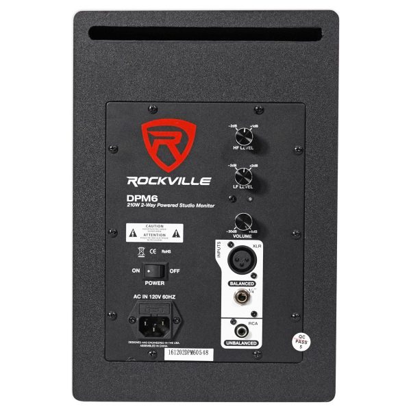 2) Rockville DPM6B Dual 6.5  420 Watt Active Studio Monitors+36  Stands+Pads For Discount