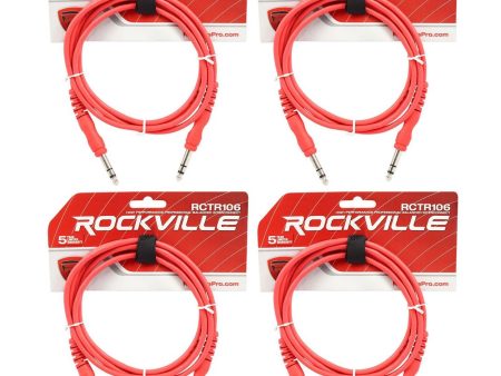 4 Rockville RCTR106R Red 6  1 4   TRS to 1 4   TRS Cable 100% Copper Discount