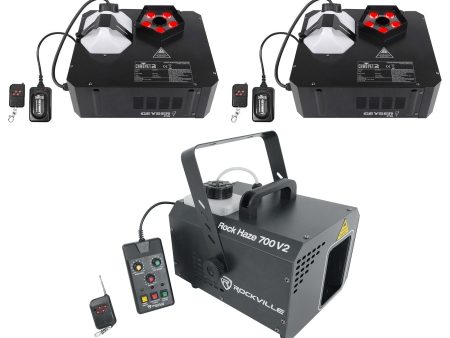 (2) Chauvet DJ GEYSER P5 DMX Fog Machines Foggers, RGBA+UV LED Effects+Hazer Supply