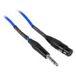 8 Rockville RCXFB6Bl Blue 6  Female REAN XLR to 1 4   TRS Balanced Cables OFC Sale