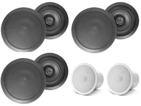 (6) HC655 6.5  500 Watt Black In-Ceiling Home Theater Speakers+JBL Subwoofers on Sale