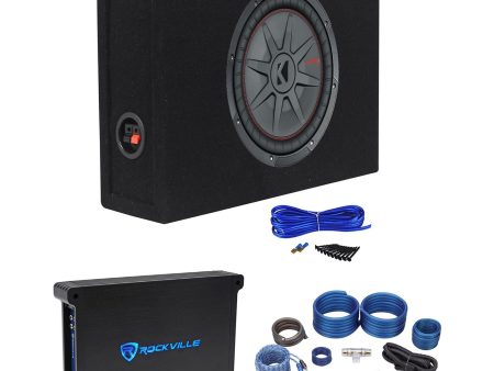 Kicker 48CWRT124 COMPRT12 2000W 12  Slim Subwoofer+Sub Box+Amplifier+Amp Kit Discount