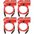 4 Rockville RCXFM10P-R Red 10  Female to Male REAN XLR Mic Cables 100% Copper on Sale