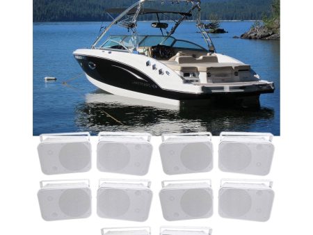 (10) Rockville HP65S-8 6.5  Marine Box Speakers with Swivel Bracket For Boats Online now