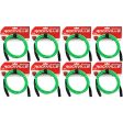 8 Rockville RCXFM10P-G Green 10  Female to Male REAN XLR Mic Cable 100% Copper Supply