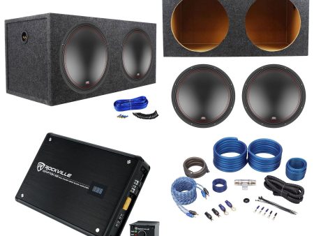 (2) MTX 5515-44 15  1600w Car Subwoofers+Sealed Sub Box+Mono Amplifier+Amp Kit on Sale