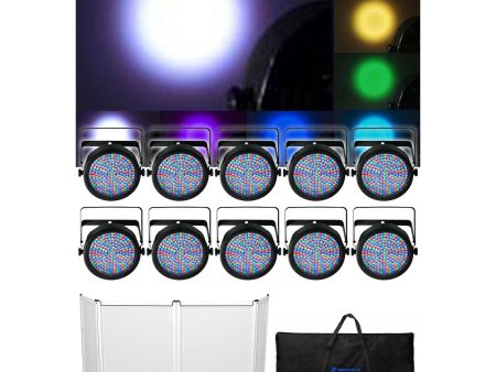 (10) CHAUVET SLIMPAR64 Slim Par Can 64 Wash Lights+DJ Event Facade Booth Fashion