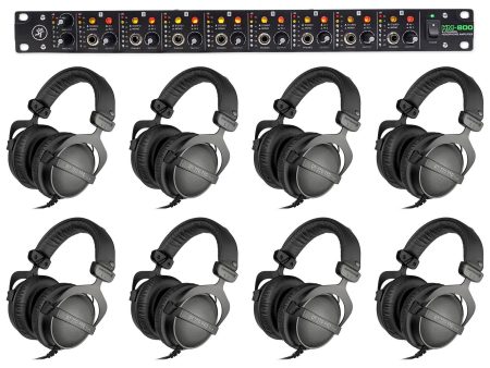 (8) Beyerdynamic DT-770-PRO-32 Studio Tracking Headphones+Mackie Headphone Amp For Sale