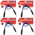 4 Rockville RCXMB1.5BL Blue 1.5  Male REAN XLR to 1 4   TRS Balanced Cables For Cheap