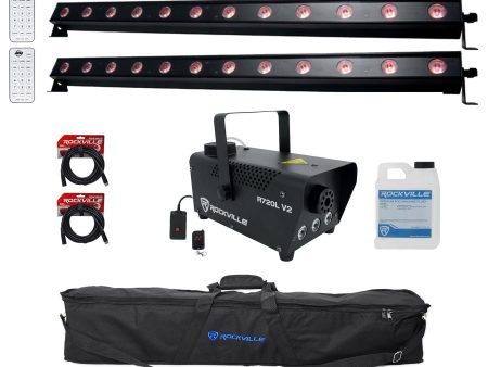 (2) American DJ ADJ UB 12H 41.75  RGBAW+UV LED DMX Wash Light Bars+Bag+Fogger Online Sale