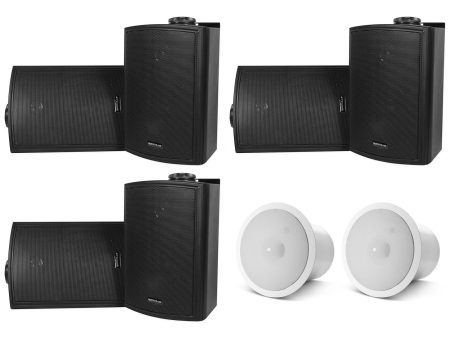 (6) Rockville HP5S-8 Black 5.25  Swivel Home Theater Speakers+JBL Subwoofers Online Sale