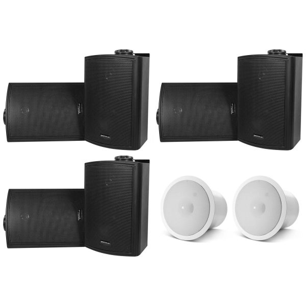 (6) Rockville HP5S-8 Black 5.25  Swivel Home Theater Speakers+JBL Subwoofers Online Sale