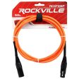 4 Rockville RCXFM6P-O Orange 6  Female to Male REAN XLR Mic Cable 100% Copper Supply