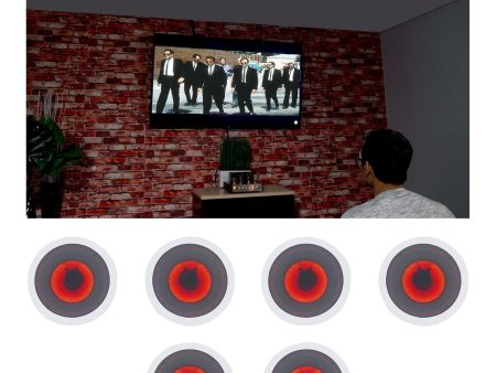 (6) Rockville HC85-LED 8  700 Watt In-Ceiling Home Theater Speakers w  Red LED For Cheap