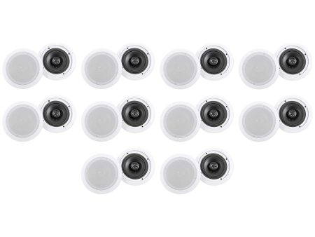 (20) Rockville HC655-16 6.5  500 Watt In-Ceiling Home Theater Speakers 16 Ohm Sale