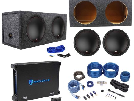 (2) MTX 3512-02 12  1000w Car Subwoofers+Sealed Sub Box+Mono Amplifier+Amp Kit Online Sale