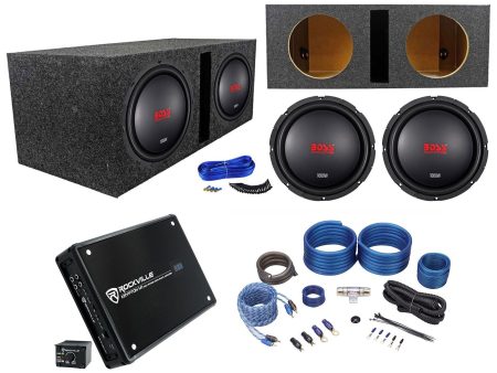 (2) Boss Audio CXX104DVC 10  2000w Subwoofers+Vented Box+Mono Amplifier+Amp Kit Sale