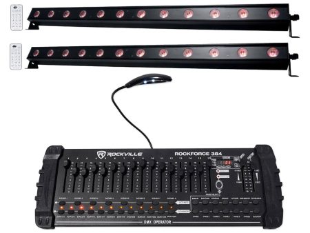 (2) American DJ ADJ UB 12H 41.75  RGBAW+UV LED DMX Wash Light Bars+Controller Discount