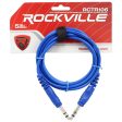 4 Rockville RCTR106BL Blue 6  1 4   TRS to 1 4   TRS Cable 100% Copper For Sale