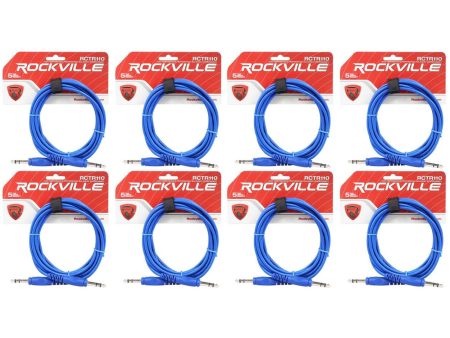 8 Rockville RCTR110BL Blue 10  1 4   TRS to 1 4   TRS  Cable 100% Copper Discount