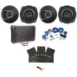 4) Polk Audio MM522 5.25  1200 Watt Car Audio Speakers Bundle with Amplifier, Amp Kit & Rockmat For Sale