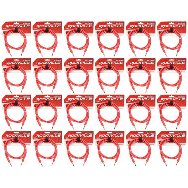 24 Rockville RCTR106R Red 6  1 4   TRS to 1 4   TRS  Cable 100% Copper Online Sale