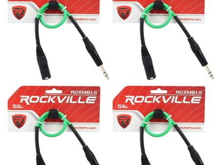 4 Rockville RCXMB1.5G Green 1.5  Male REAN XLR to 1 4   TRS Balanced Cables Discount