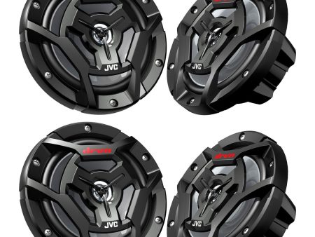 (4) JVC CS-DR6200M 6.5  600w 2-Way Marine ATV Powersports Motorcycle Speakers on Sale