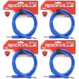 4 Rockville RCTR110BL Blue 10  1 4   TRS to 1 4   TRS  Cable 100% Copper on Sale