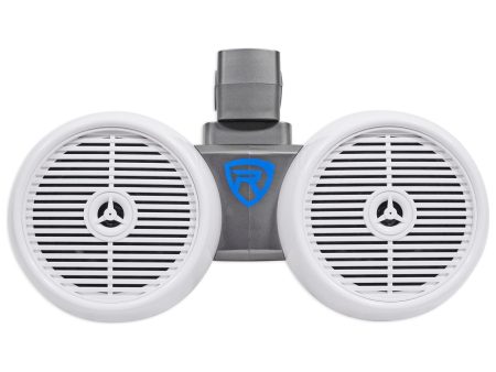 Rockville DWB65W Dual 6.5  White 600 Watt Marine Wakeboard Tower Speaker System For Cheap