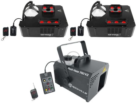 (2) Chauvet DJ GEYSER P7 DMX Fog Machines Foggers RGBA+UV LED Effects+Hazer Online Hot Sale