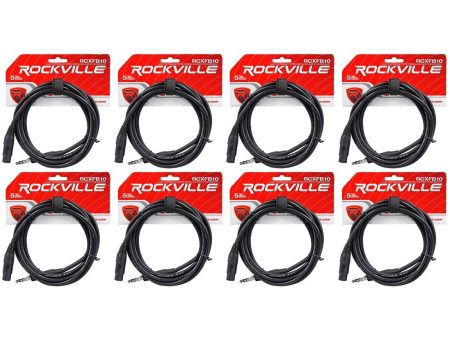 8 Rockville RCXFB10B Black 10  Female REAN XLR to 1 4   TRS Balanced Cables OFC Online