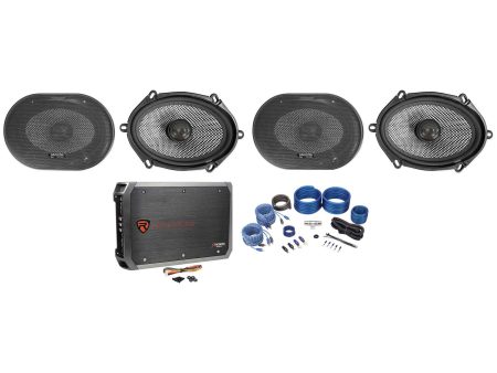 4) American Bass SQ 5.7 5x7  6x8  75w RMS Car Speakers+4-Channel Amplifier+Wires Discount