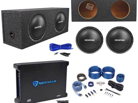 (2) Memphis Audio SRX1040 10  400w SRX Subwoofers+Sealed Box+Amplifier+Amp Kit Hot on Sale