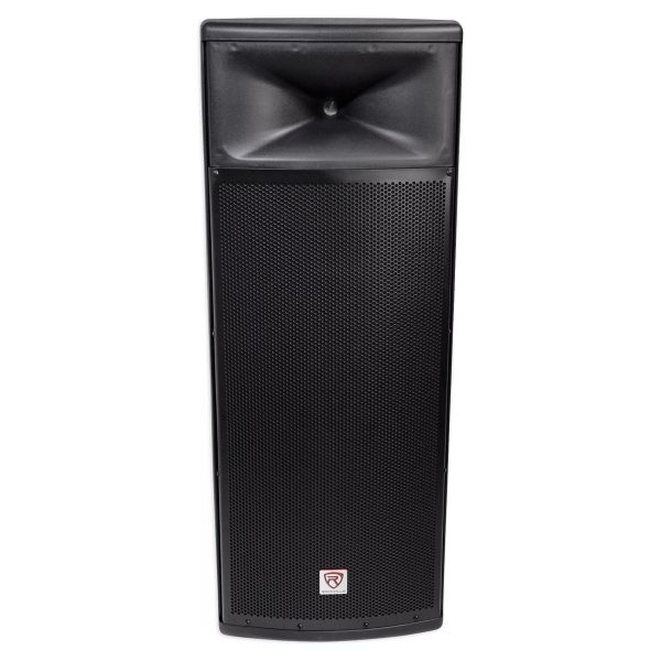 (2) Rockville SPGN258 Dual 15” 3000w 8-Ohm DJ PA Speakers+6000w Powered Mixer For Cheap