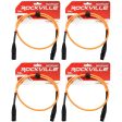 4 Rockville RCXFM3P-O Orange 3  Female to Male REAN XLR Mic Cable 100% Copper Discount