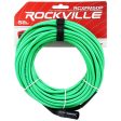 8 Rockville RCXFM50P-G Green 50  Female to Male REAN XLR Mic Cable 100% Copper Online Sale