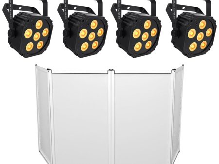 (4) Chauvet DJ Ezlink Par Q6 BT Wireless Bluetooth Wash Lights Par Cans+Facade Online Hot Sale