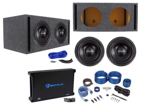 (2) American Bass XD-1222 1000w 12  Car Subwoofers+Vented Box+Amplifier+Amp Kit For Cheap