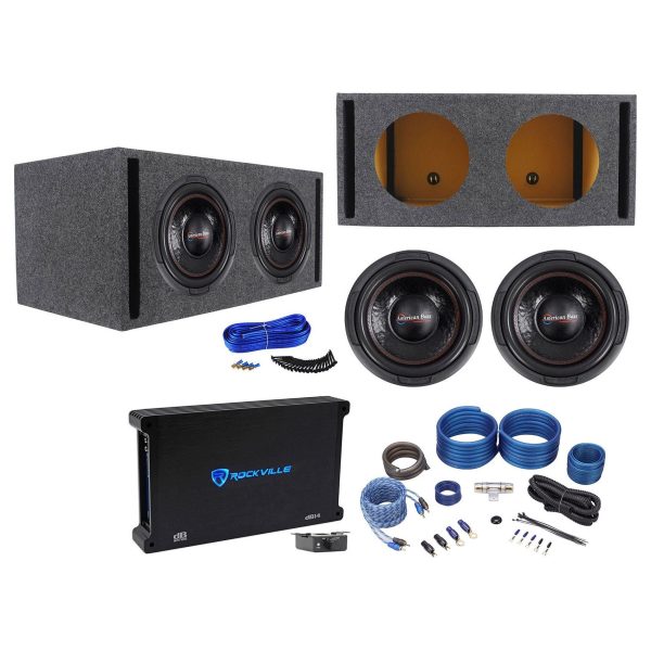 (2) American Bass XD-1222 1000w 12  Car Subwoofers+Vented Box+Amplifier+Amp Kit For Cheap