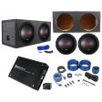 (2) Boss Audio CXX124DVC 12  2400w Subwoofers+Sealed Box+Mono Amplifier+Amp Kit Cheap