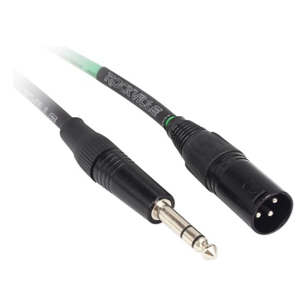 4 Rockville RCXMB1.5G Green 1.5  Male REAN XLR to 1 4   TRS Balanced Cables Discount