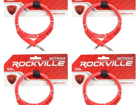 4 Rockville RCTR103R Red 3  1 4   TRS to 1 4   TRS Cable 100% Copper Online Hot Sale