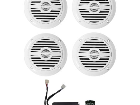 4) Rockville MS40W 4  200w Speakers+MB-Quart Amp+Bluetooth CTRL For ATV UTV Cart Supply