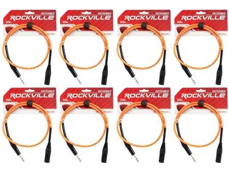 8 Rockville RCXMB3-O Orange 3  Male REAN XLR to 1 4   TRS Balanced Cables Cheap