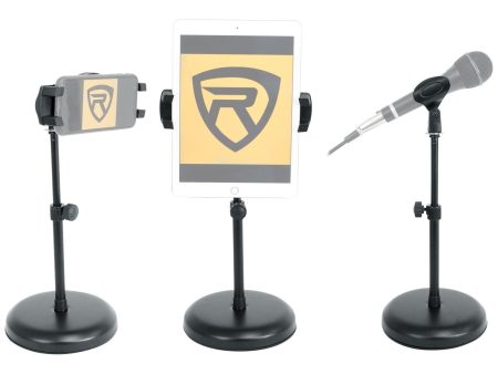 Rockville iStand 7 iPad iPhone Phone Tablet Desktop Stand Adjustable Height+Mic Clip Fashion